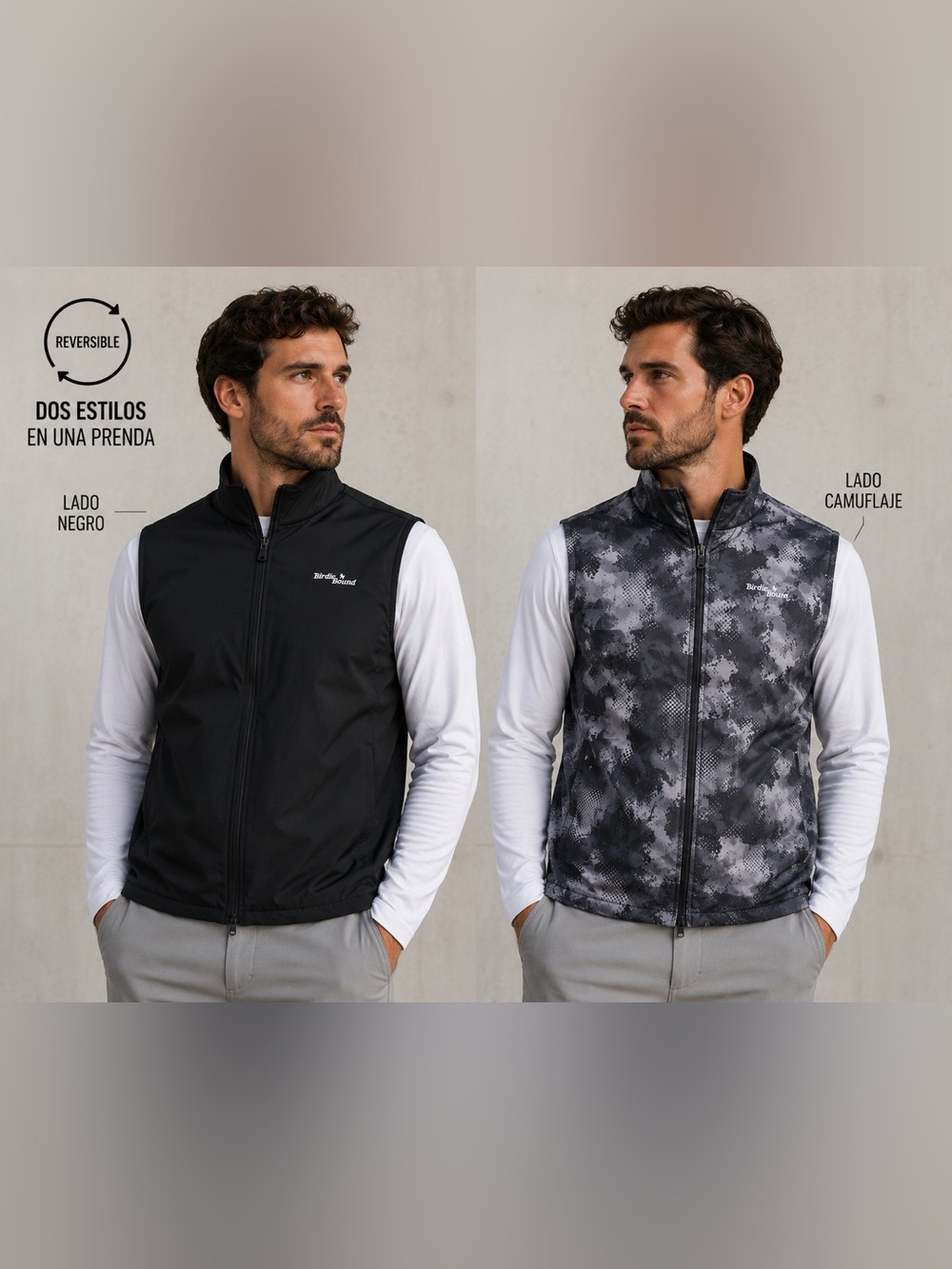 Birdie Bound Reversible Golf Vest Men’s M NWT Black Camo Full Zip